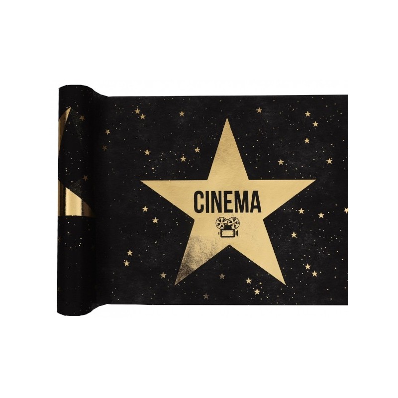 Chemin de table cinéma, noir, 30 cm x  5 mètres Chemin de table cinéma, noir, 30 cm x  5 mètres
