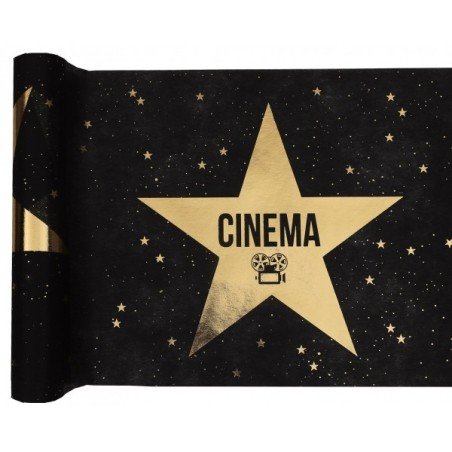 Chemin de table cinéma, noir, 30 cm x  5 mètres