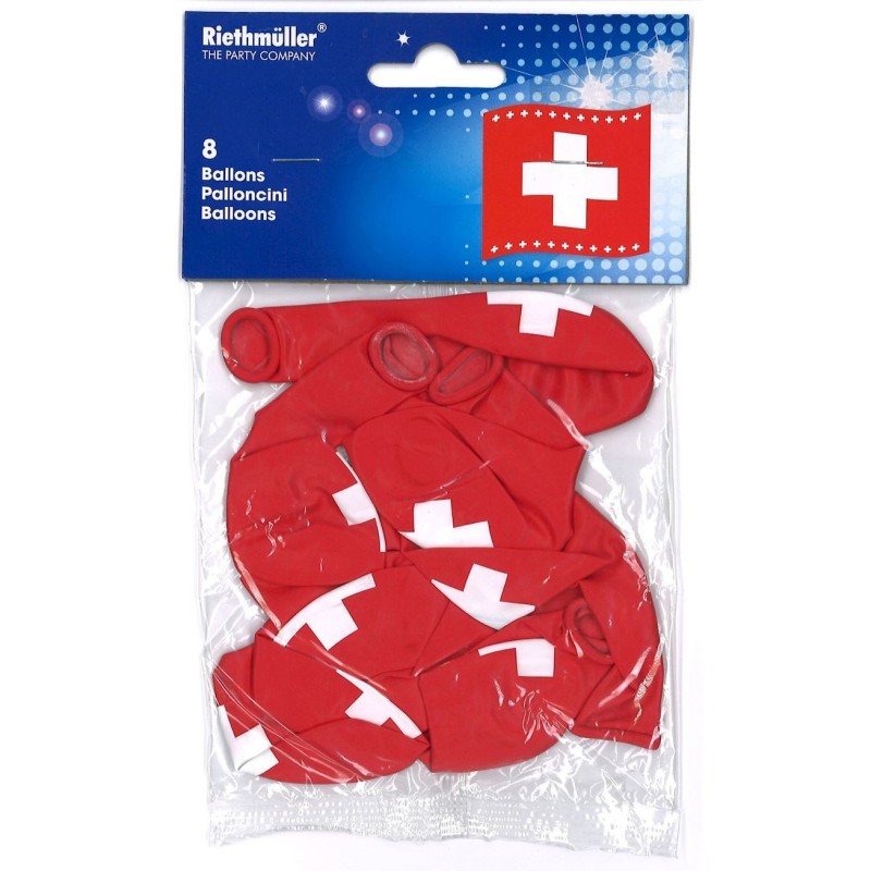 8 Ballons avec croix Suisse, Ø 75cm 8 Ballons avec croix Suisse, Ø 75cm