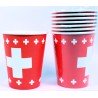 8 Tassen mit Schweizerkreuz, 0,25l