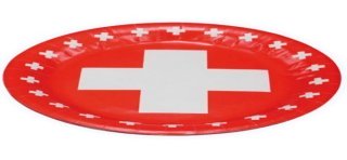 8 Assiettes avec croix Suisse Ø 23cm