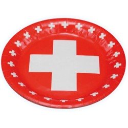 8 Teller mit Schweizerkreuz Ø 23cm