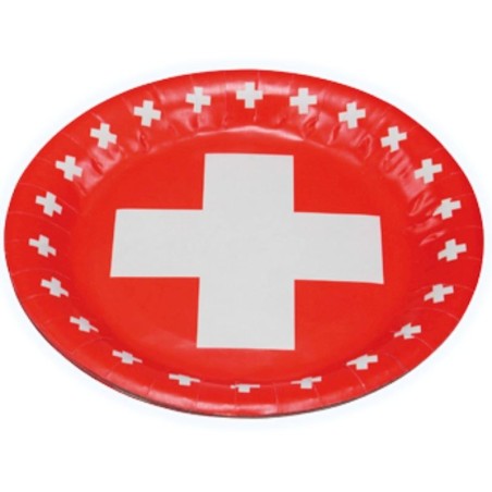 8 Piatti con croce svizzera Ø 23cm