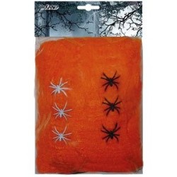 Toile d'araignée orange incl. 5 araignées  100g