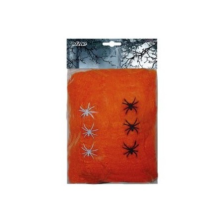Toile d'araignée orange incl. 5 araignées  100g