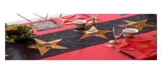 Chemin de table cinéma, noir, 30 cm x  5 mètres