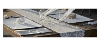 Chemin de table dentelle prenium, blanc, 18cm x 3m