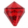 6 Perles Pampille diamant rouge, percées, 2,2 x 2.8 cm