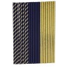 22 Pailles en carton bleu marine et or 19,5cm 22 Pailles en carton bleu marine et or 19,5cm