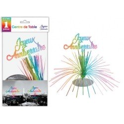 Centrotavola di buon compleanno, multicolore