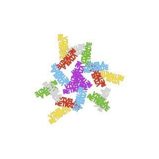 Confettis de table multicolore en papier "Vive la retraite"