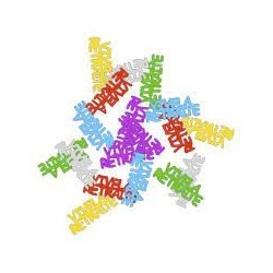 Confettis de table multicolore en papier "Vive la retraite"
