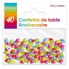 Confettis de table multicolore en papier 40 ans Confettis de table multicolore en papier 40 ans