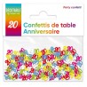 Confettis de table multicolore en papier 20 ans Confettis de table multicolore en papier 20 ans
