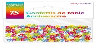 Confettis de table multicolore en papier 18 ans