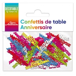 "Joyeux Anniversaire" buntes Papiertischkonfetti