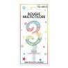 Bougie chiffre 3 multicolore