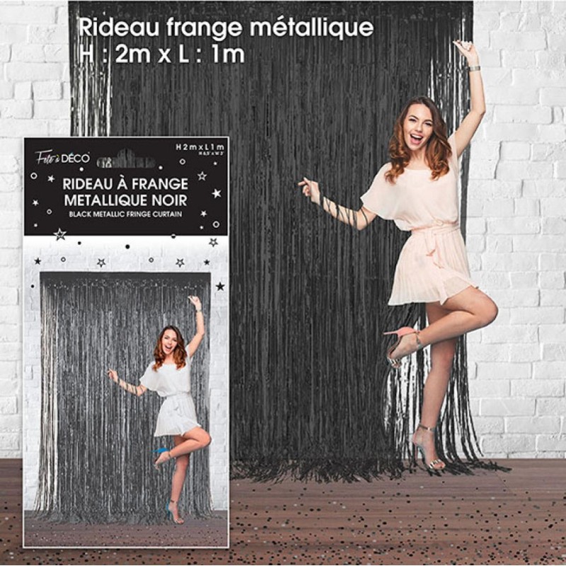 Rideau à franges métallique, noir Rideau à franges métallique, noir