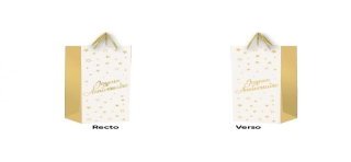 1 Sac cadeau pour bouteille "Joyeux Anniversaire"  Blanc- Or