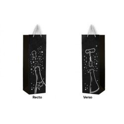 1 Sac cadeau pour bouteille, noir