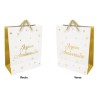 1 Sac cadeau grand "Joyeux Anniversaire"  blanc - or