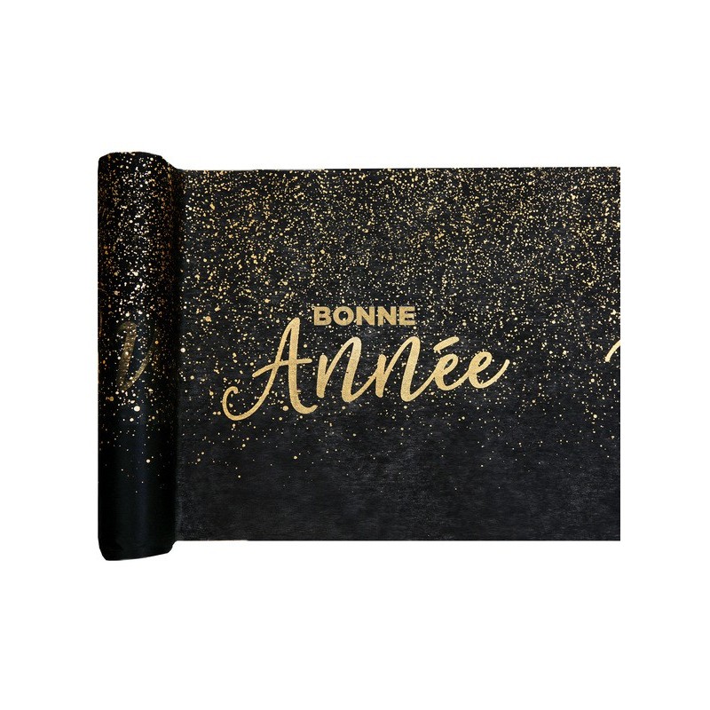 Runner da tavola Bonne Année, nero, 3 m x 28,5 cm Runner da tavola Bonne Année, nero, 3 m x 28,5 cm