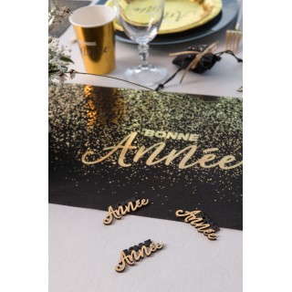 10 Dekorationen "Bonne Année", zum Streuen, 6,5 x 2,5 cm