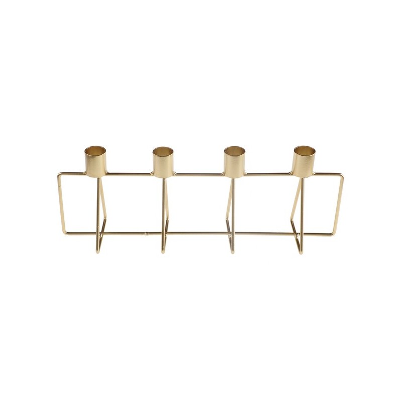 Porte-bougie pour 4 chandelles, métal, 33 x 8 x 11.5 cm Porte-bougie pour 4 chandelles, métal, 33 x 8 x 11.5 cm