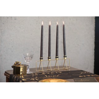 Portacandele per 4 candele, metallo, 33 x 8 x 11,5 cm