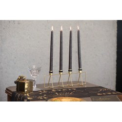 Porte-bougie pour 4 chandelles, métal, 33 x 8 x 11.5 cm