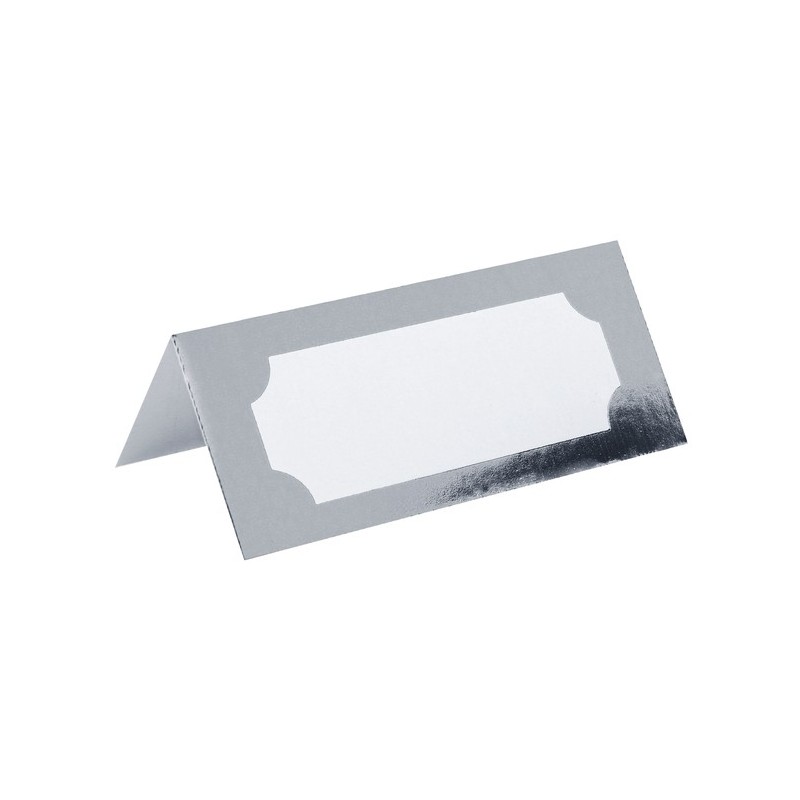 Marque-place rectangle métallisé  3 x 7 cm, sachet de 10 pièces