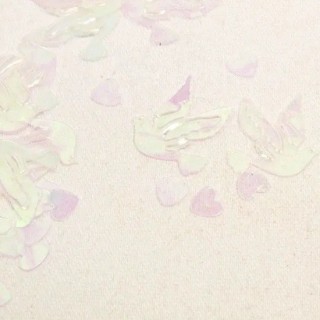 Confettis de table, coeur et colombe 10gr. ivoire