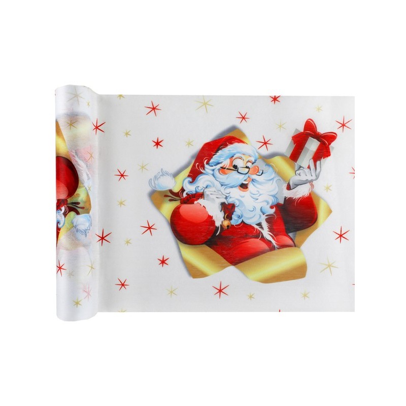 Chemin de table Père Noël, 30cm x 5m Chemin de table Père Noël, 30cm x 5m