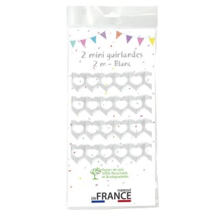 2 mini guirlandes coeurs, 2 mètres