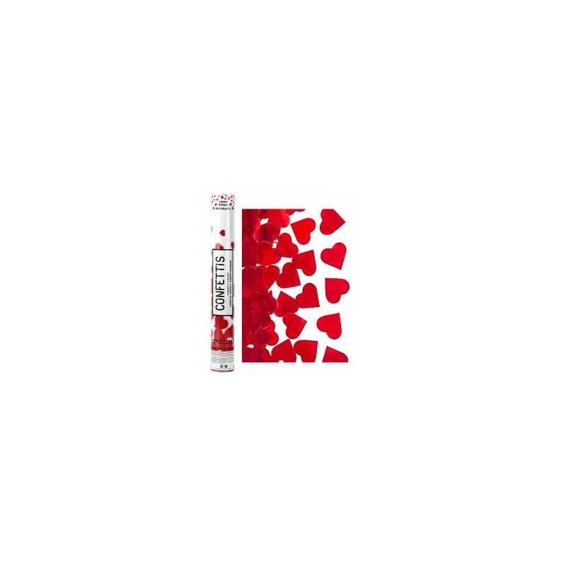 Canon à confettis 40cm Papier Cœurs Rouges Canon à confettis 40cm Papier Cœurs Rouges