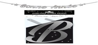 Silberne Bonne Année Letter Girlande. 4m