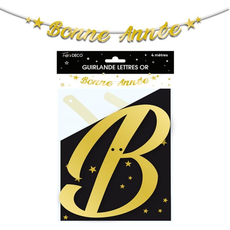 Guirlande Lettres Bonne Année or. 4m