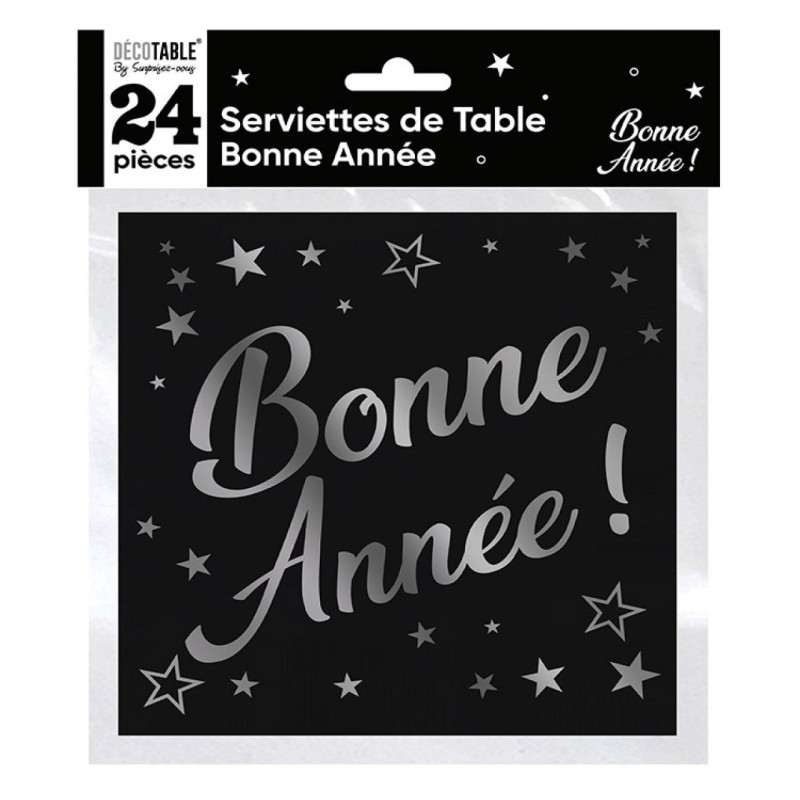 24 Serviettes, Bonne Année, 3 plis, 180x230x20cm 24 Serviettes, Bonne Année, 3 plis, 180x230x20cm