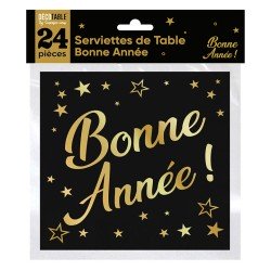 24 Serviettes, Bonne Année, 3 plis, 180x230x20cm