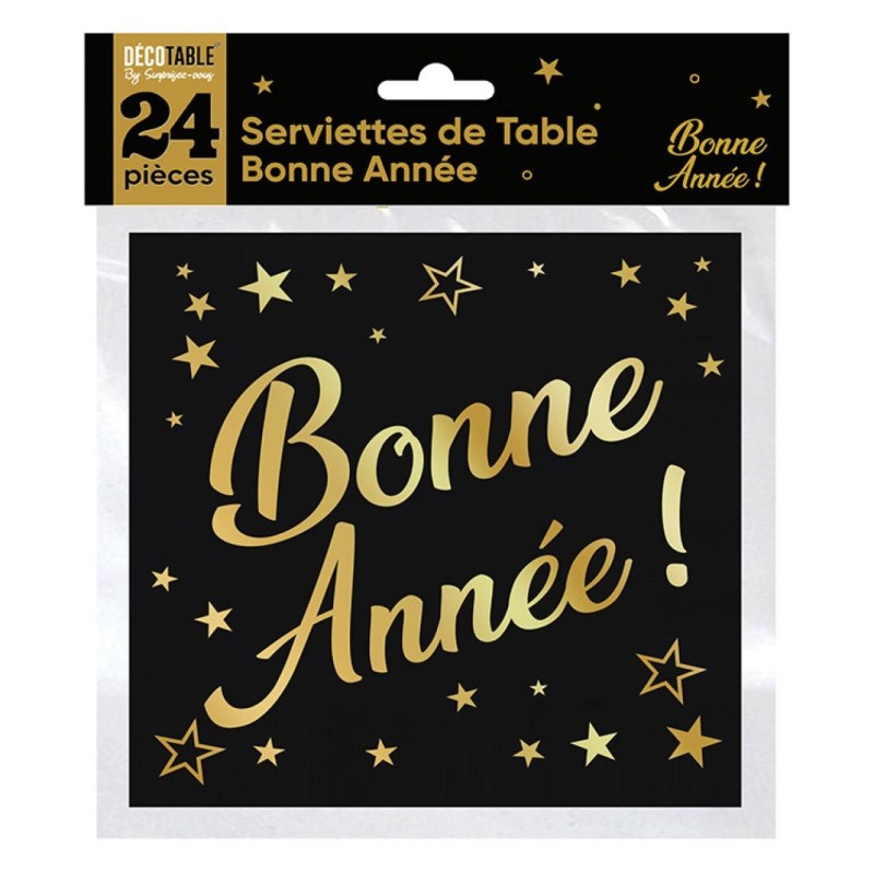 24 tovaglioli, Bonne Année, 3 strati, 180x230x20cm 24 tovaglioli, Bonne Année, 3 strati, 180x230x20cm