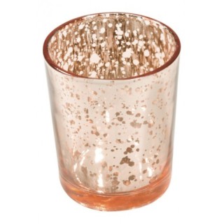 Candeliere in metallo oro rosa. 5,5 cm x 6,7 cm