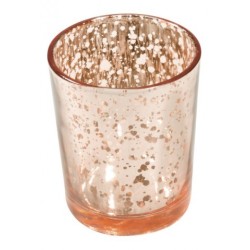 Kerzenhalter aus Metall in Roségold. 5,5 cm x 6,7 cm