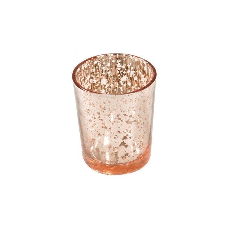 Kerzenhalter aus Metall in Roségold. 5,5 cm x 6,7 cm