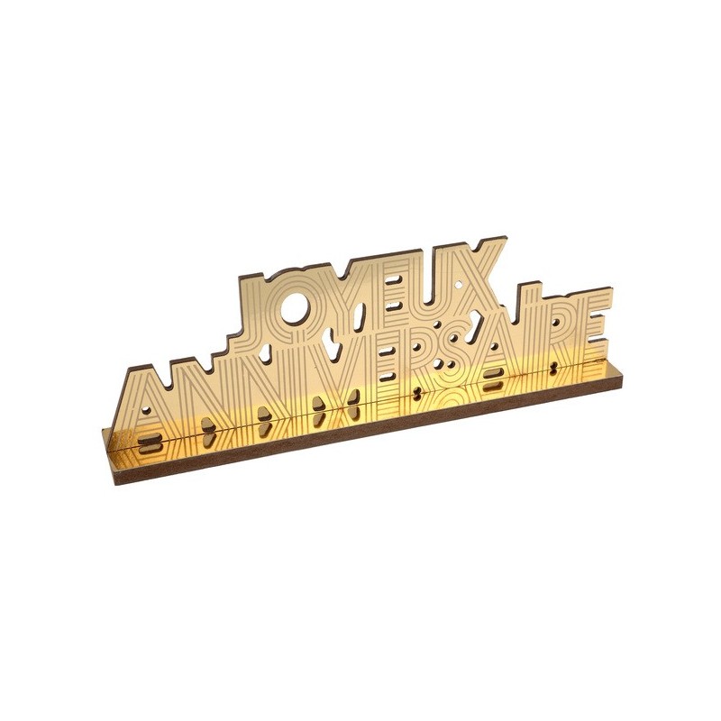 Buchstaben Joyeux Anniversaire Gold 27 x 4 x 9 cm