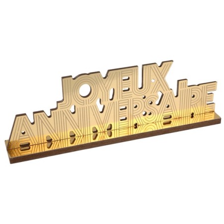 Lettere Joyeux Anniversaire oro 27 x 4 x 9 cm