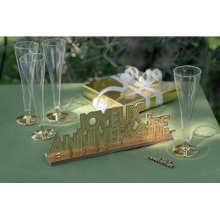 Buchstaben Joyeux Anniversaire Gold 27 x 4 x 9 cm