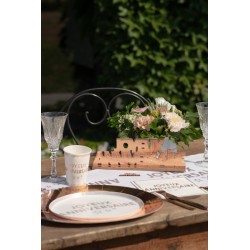 Lettere Joyeux Anniversaire oro rosa 27 x 4 x 9 cm