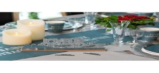 Lettere Joyeux Anniversaire blu anatra  27 x 4 x 9 cm