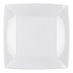 8 Assiettes plate, 23 x 23 cm, blanc