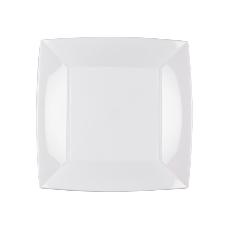 8 Assiettes plate, 23 x 23 cm, blanc 8 Assiettes plate, 23 x 23 cm, blanc